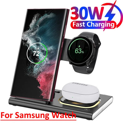 30W 3 in 1 LED Foldable Wireless Charging Station