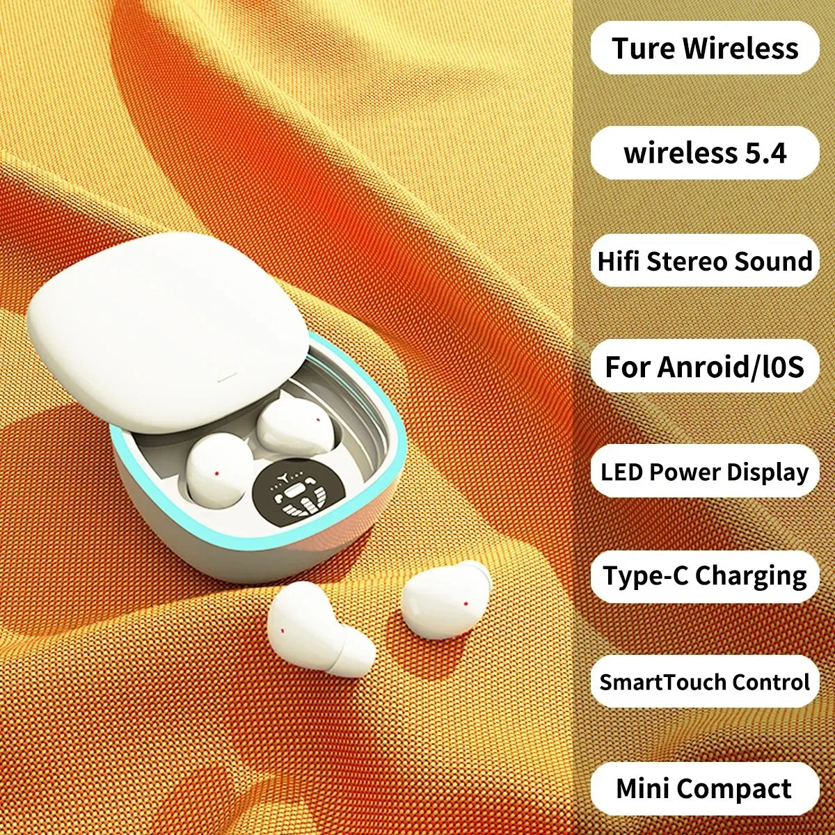 Noise Reduction Mini Invisible Wireless Bluetooth Earphones