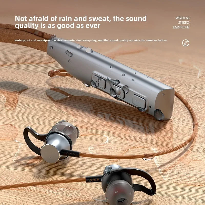 Magnetic Sport Neck‑Hanging Earbuds with Mic