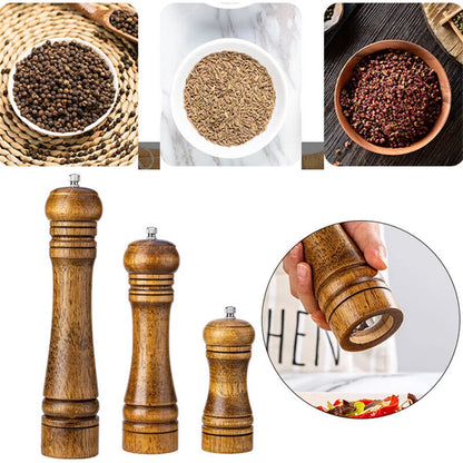 1PC Wooden Cooking Salt Pepper Grinder