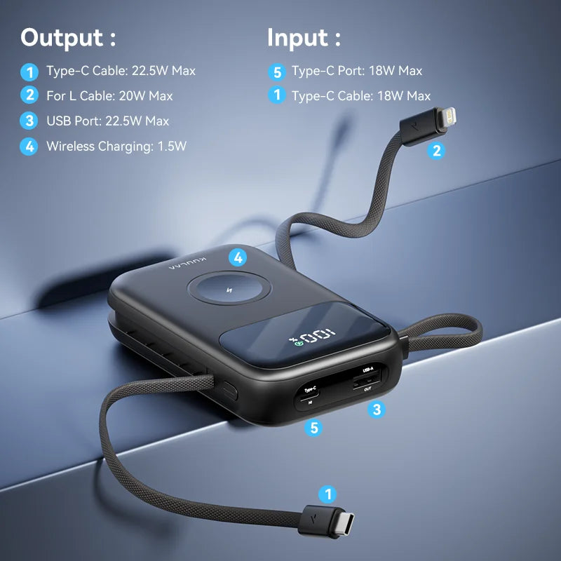 Power Bank with Cable for iPhone
