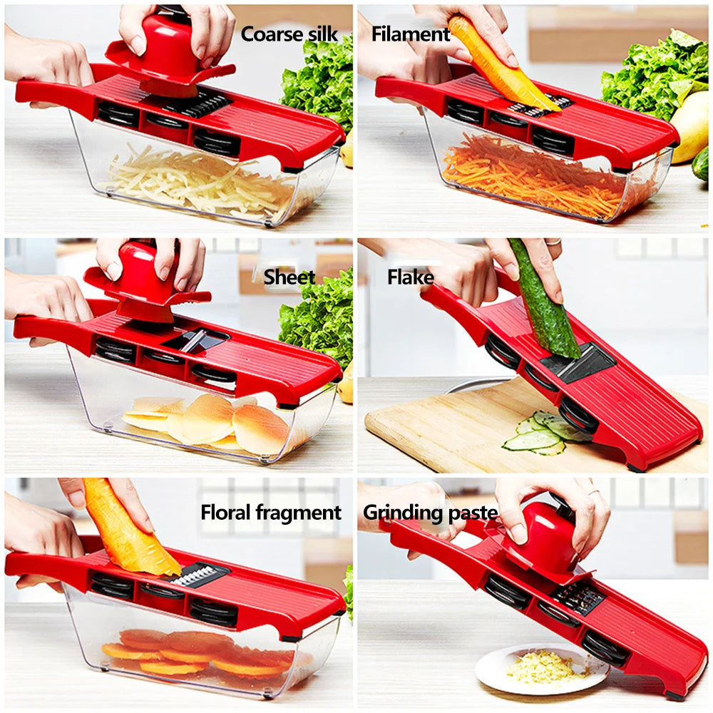 Multifunctional Vegetable Cutter with Steel Blade Slicer