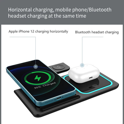 3 in 1 Wireless Charging Station Travel Charging Pad
