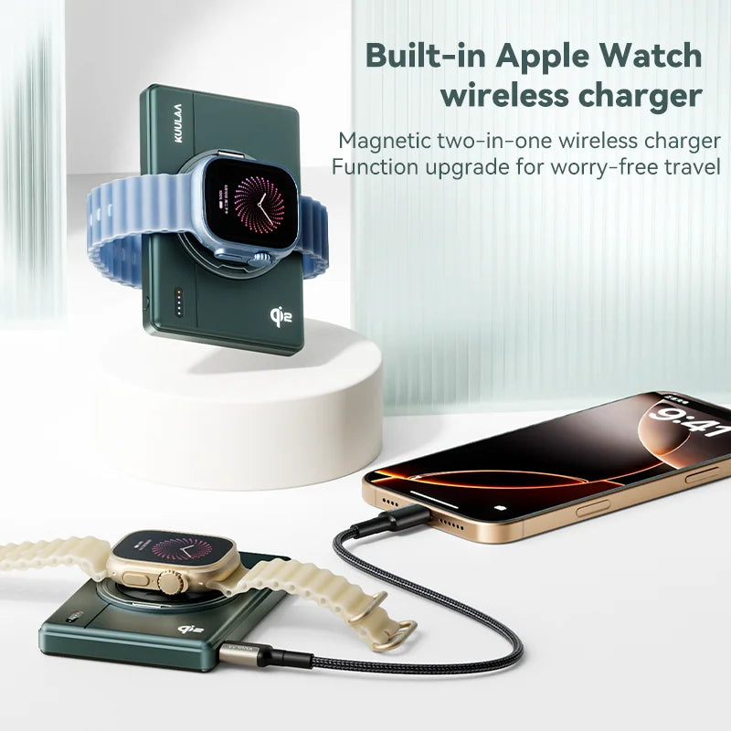 Qi2 30W Magnetic Power Bank with Stand