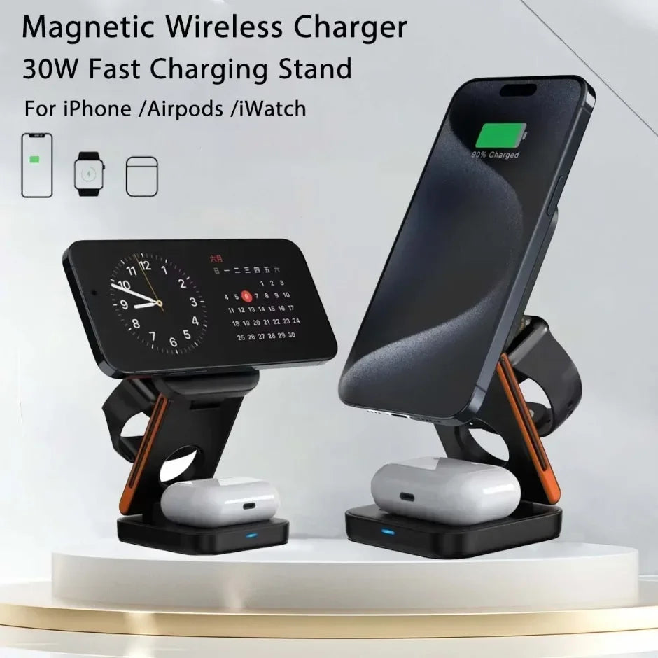 3 in 1 Fast Charging Station for Phone, Watch & Earbuds