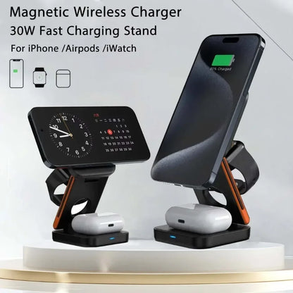3 in 1 Fast Charging Station for Phone, Watch & Earbuds