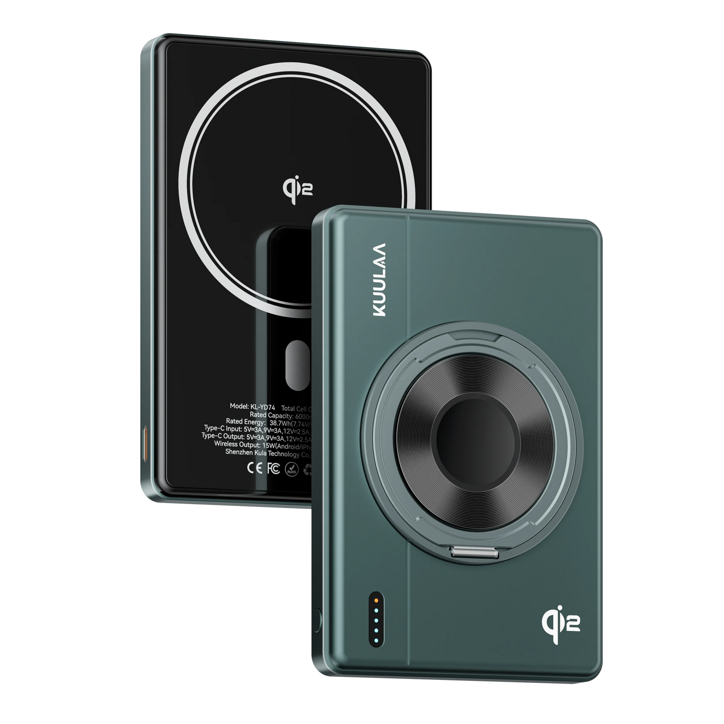 Qi2 30W Magnetic Power Bank with Stand