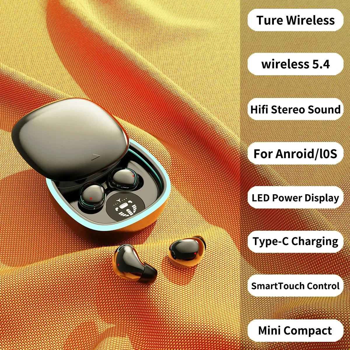 Noise Reduction Mini Invisible Wireless Bluetooth Earphones