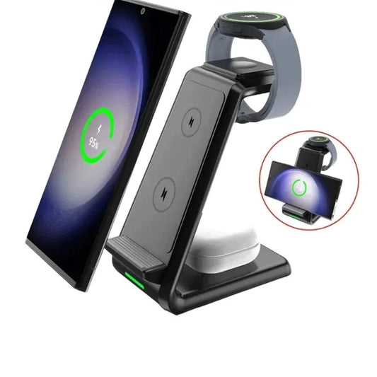 3 In 1 Desktop Wireless Charger Stand Holder
