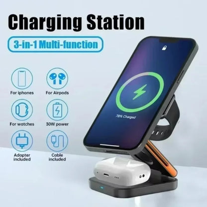 3 in 1 Fast Charging Station for Phone, Watch & Earbuds