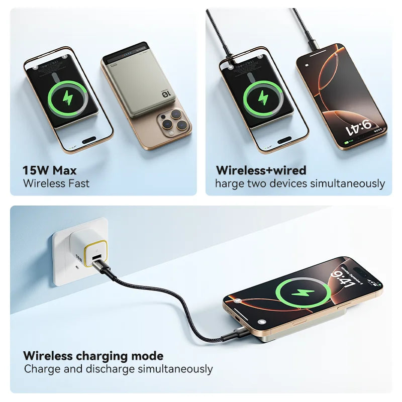 10000Ah 20W Fast Charging Magnetic Power Bank