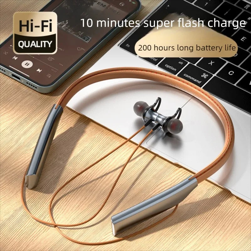 Magnetic Sport Neck‑Hanging Earbuds with Mic