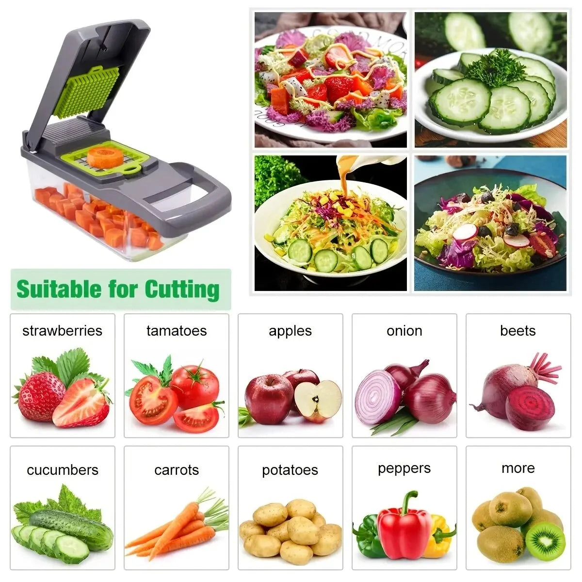 16pcs Multifunctional Kitchen Food Cutter