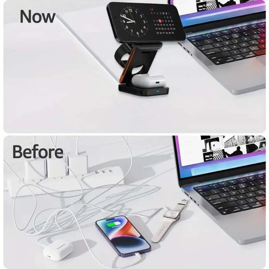 3 in 1 Fast Charging Station for Phone, Watch & Earbuds