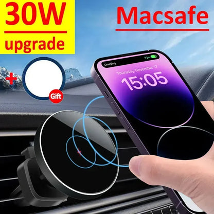 30W Car Magnetic Wireless Charger Dock Station