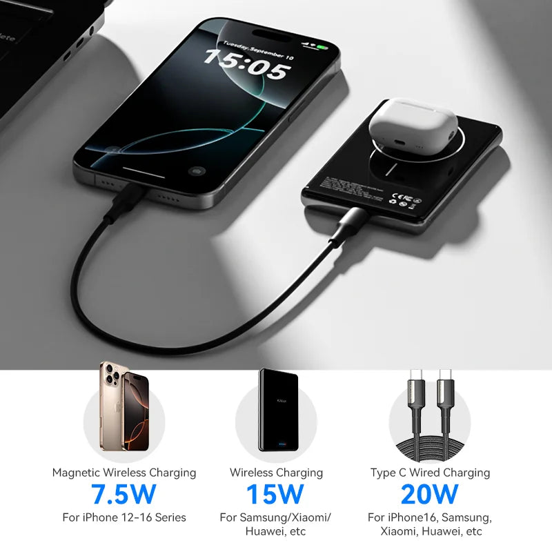 KUULAA Slim Magnetic Power Bank 10000mAh PD20W
