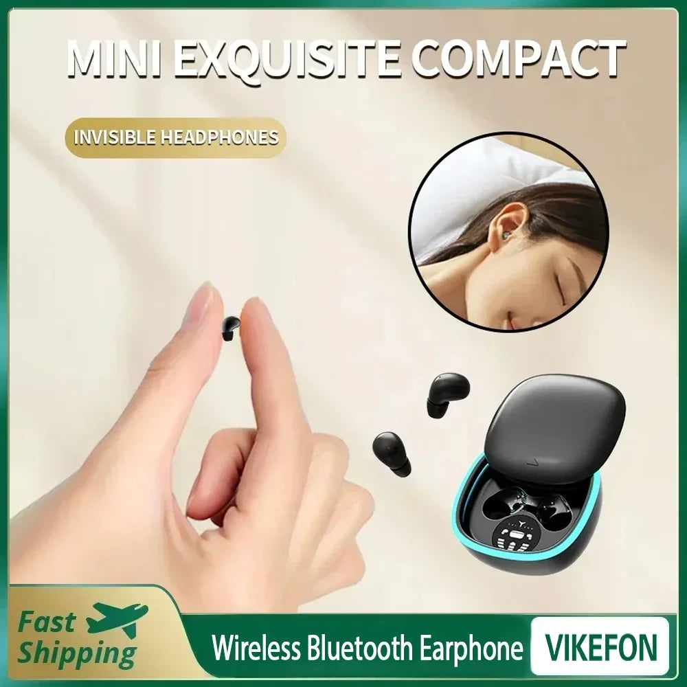 Noise Reduction Mini Invisible Wireless Bluetooth Earphones