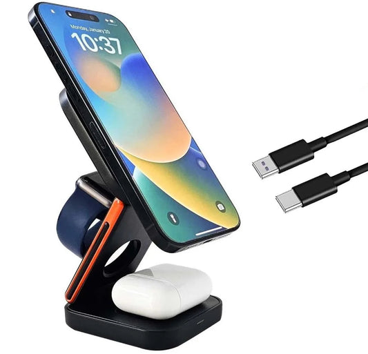 3 in 1 Fast Charging Station for Phone, Watch & Earbuds