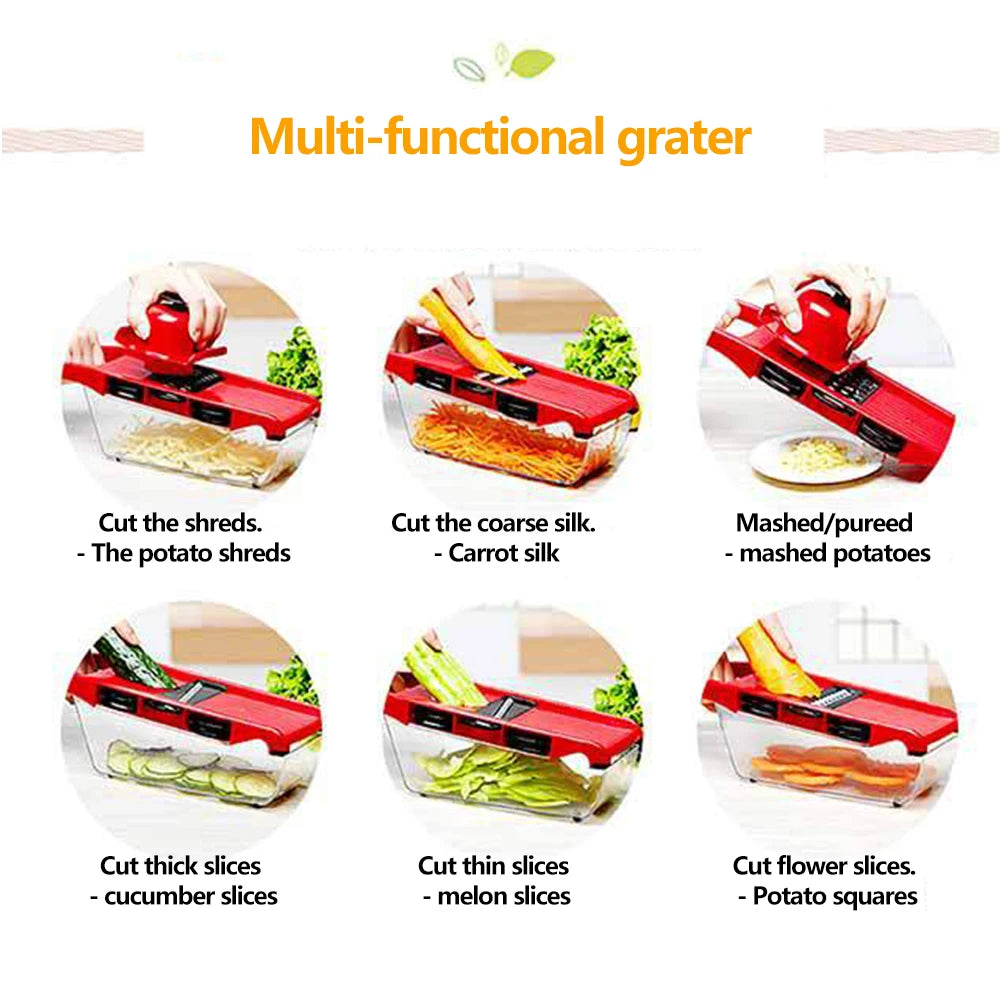 Multifunctional Vegetable Cutter with Steel Blade Slicer