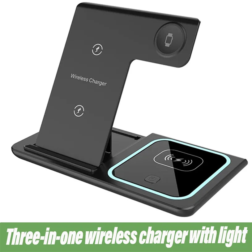 3 in 1 Wireless Charging Station Travel Charging Pad
