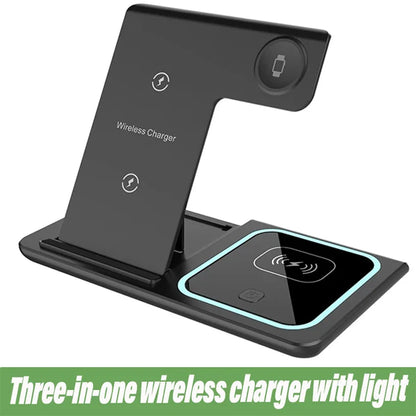 3 in 1 Wireless Charging Station Travel Charging Pad