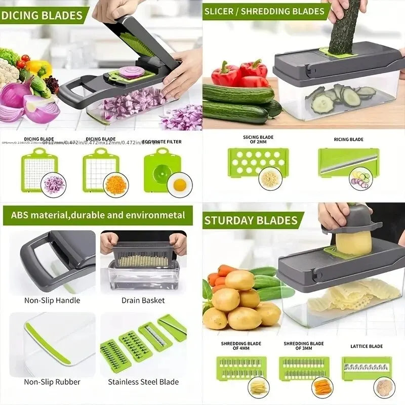 16pcs Multifunctional Kitchen Food Cutter